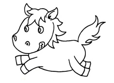 奔跑的馬簡(jiǎn)筆畫圖片