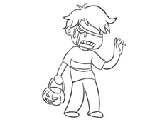 萬圣節(jié)僵尸兒童人物簡筆畫圖片