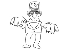 萬圣節(jié)科技怪人簡筆畫圖片