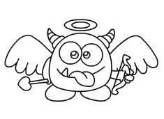 可愛小惡魔簡筆畫圖片含上色