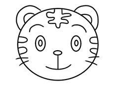 老虎頭簡筆畫圖片含上色