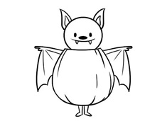 南瓜蝙蝠簡(jiǎn)筆畫(huà)圖片含彩色