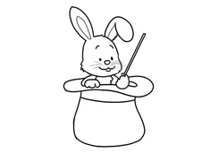 藏在帽子里的小白兔簡(jiǎn)筆畫(huà)圖片