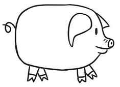 簡(jiǎn)單好畫(huà)可愛(ài)的小豬簡(jiǎn)筆畫(huà)圖片