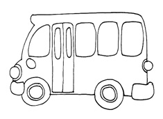 卡通美式校車簡(jiǎn)筆畫圖片