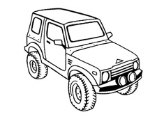 超酷越野車簡筆畫圖片