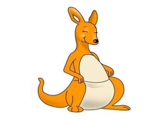 袋鼠媽媽簡筆畫圖片