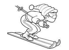 一看就很專業(yè)的滑雪運動員簡筆畫圖片