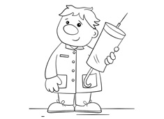 手拿超大針管的人物簡筆畫圖片