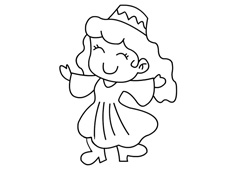 新疆姑娘在跳新疆舞的簡(jiǎn)筆畫(huà)圖片