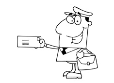 卡通形象郵遞員簡(jiǎn)筆畫圖片