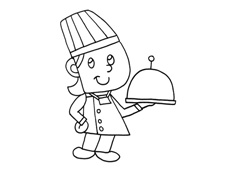 星級酒店廚師簡筆畫圖片