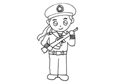 站崗的海軍簡筆畫圖片