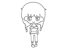 一個(gè)漂亮的女生簡(jiǎn)筆畫圖片