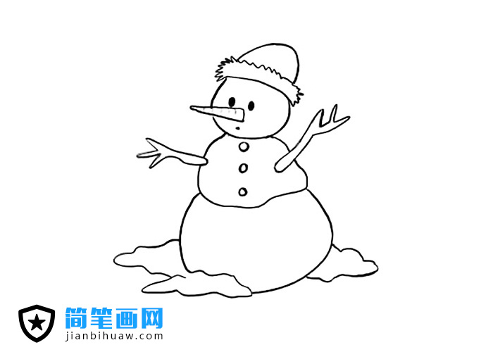 雪人簡筆畫圖片