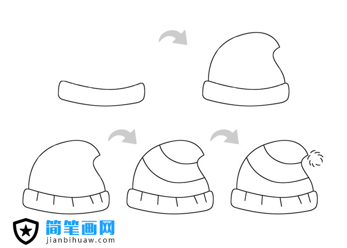 毛絨帽子簡(jiǎn)筆畫(huà)的畫(huà)法步驟