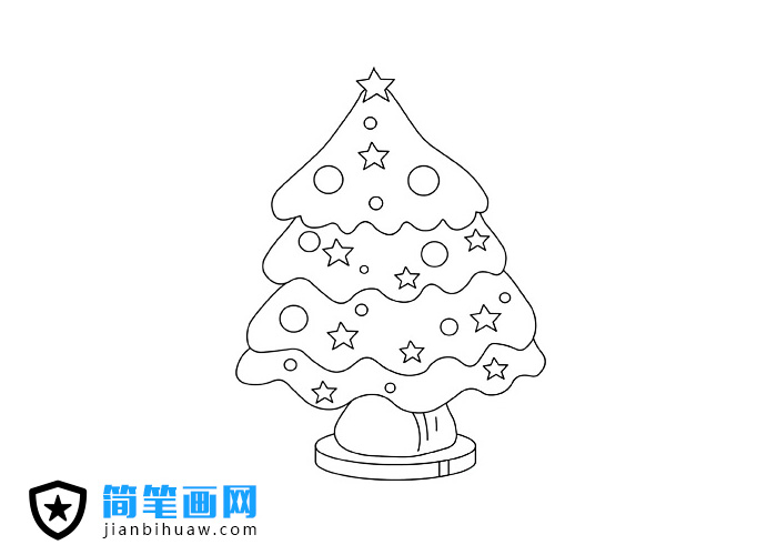 五角星圣誕樹簡筆畫圖片