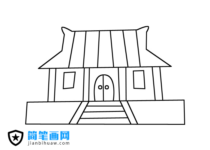 古代建筑簡(jiǎn)筆畫圖片