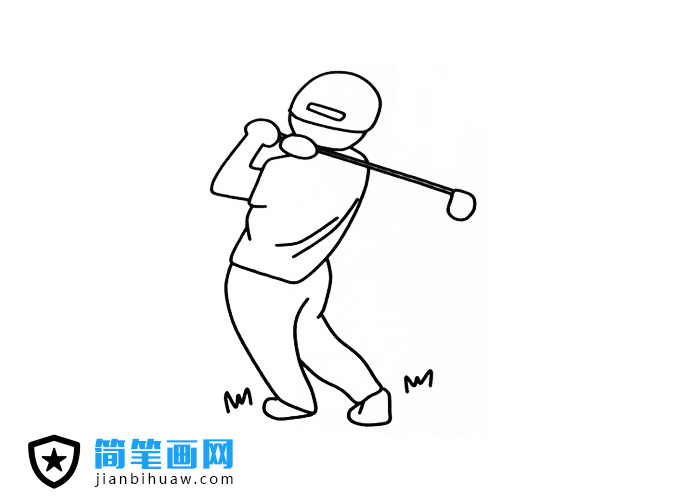 打高爾夫球的人簡筆畫圖片
