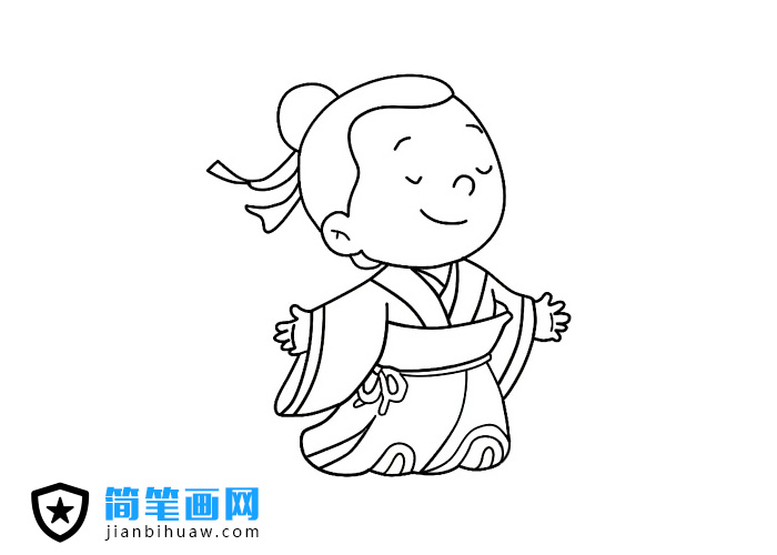 古裝人物簡筆畫圖片