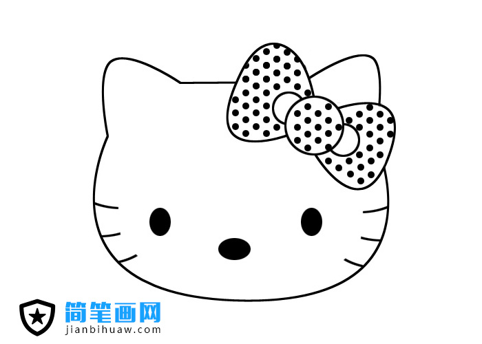 Hello Kitty貓頭像簡(jiǎn)筆畫圖片