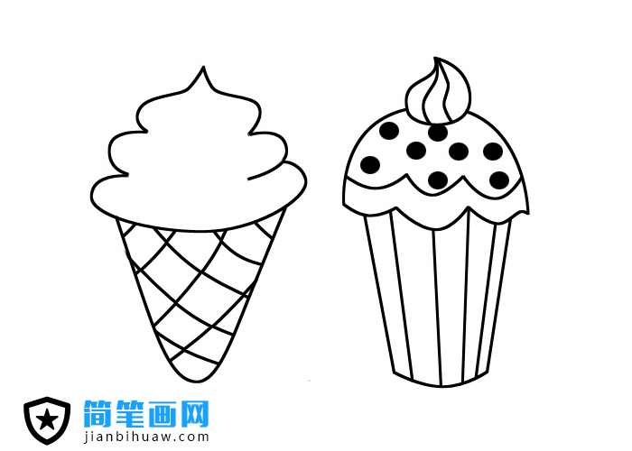 美味冰激凌簡(jiǎn)筆畫(huà)圖片