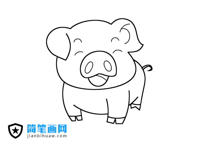 可愛小肥豬簡(jiǎn)筆畫圖片