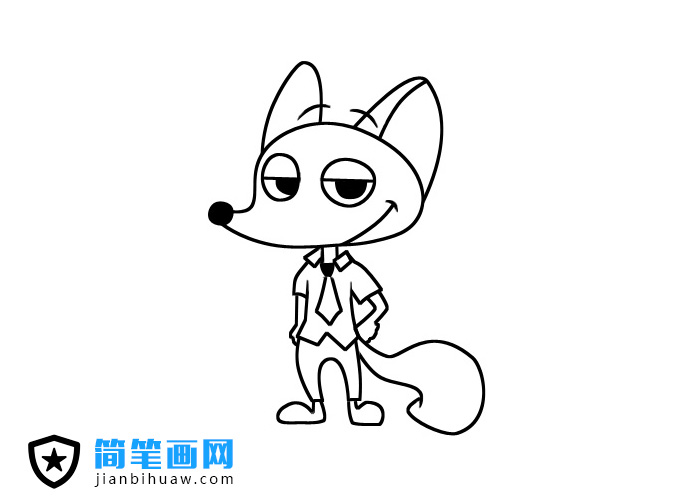 打領(lǐng)帶的狐貍簡筆畫圖片
