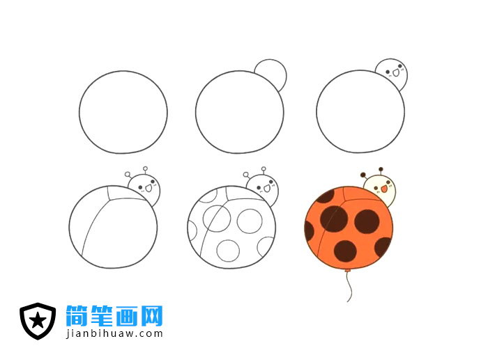 畫一個可愛的動物氣球簡筆畫 -- 甲殼蟲
