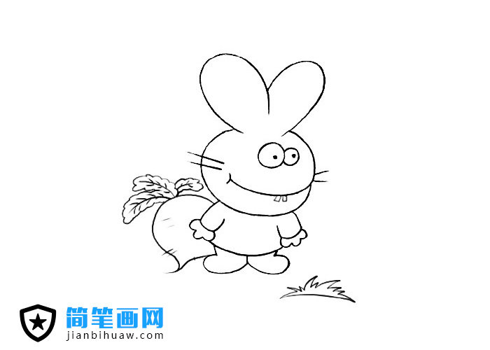 小兔子和蘿卜的簡筆畫圖片