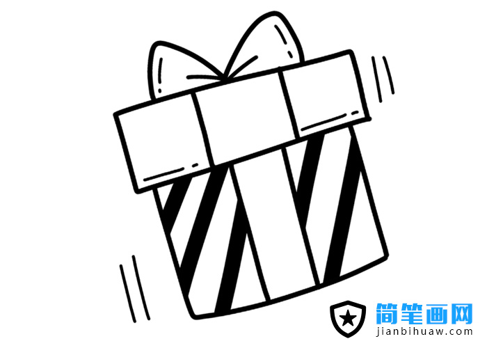 禮物盒簡筆畫圖片含上色
