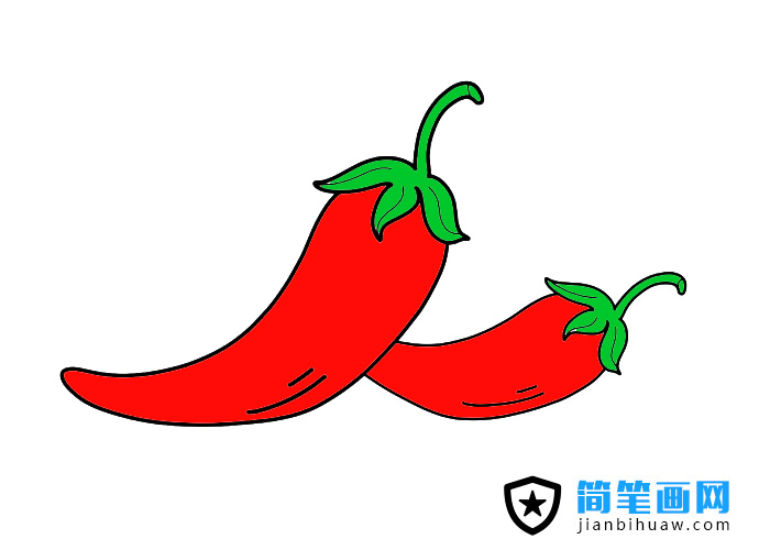 紅辣椒簡筆畫圖片含上色