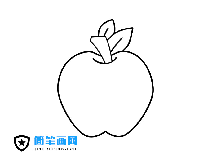 好吃好看的紅蘋(píng)果簡(jiǎn)筆畫(huà)圖片含上色