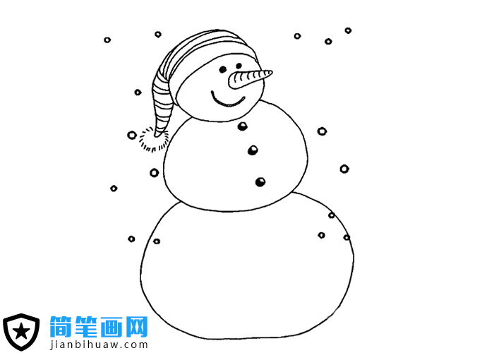 冬天雪人雪花的簡(jiǎn)筆畫