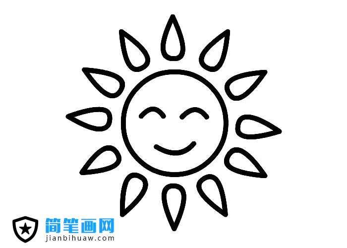 大太陽(yáng)笑臉簡(jiǎn)筆畫圖片幼兒簡(jiǎn)筆畫