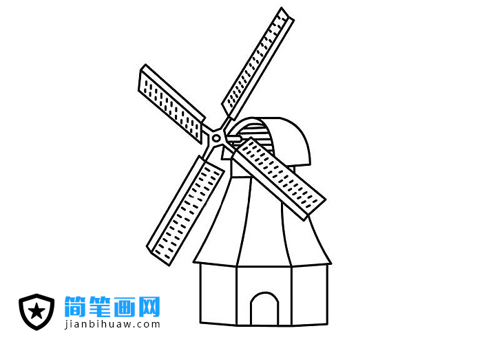 荷蘭風(fēng)車簡筆畫圖片