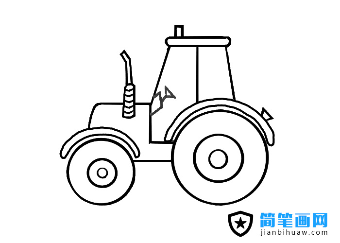 農(nóng)用拖拉機簡筆畫圖片含彩色