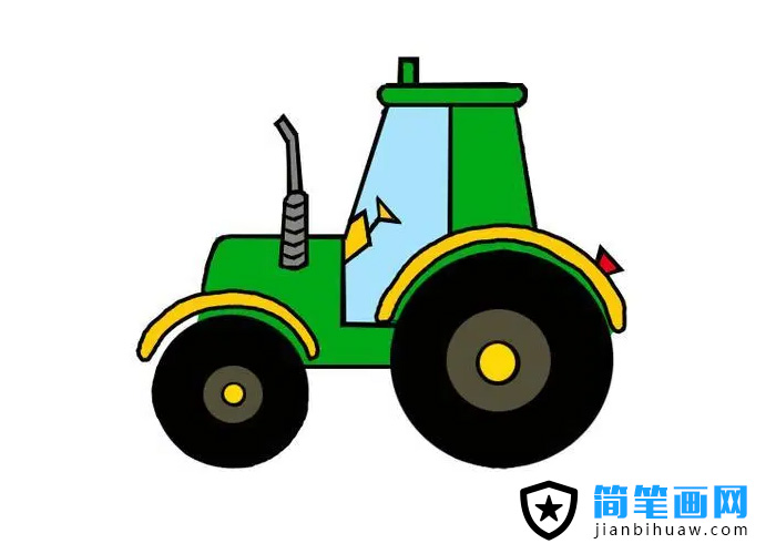 農(nóng)用拖拉機簡筆畫圖片含彩色