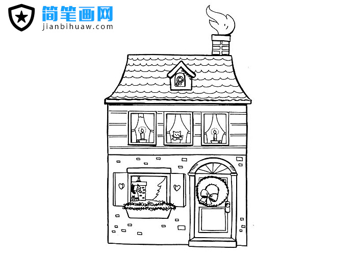 卡通樓房簡(jiǎn)筆圖畫片