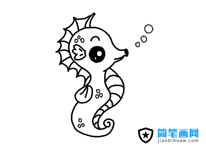 海馬的簡(jiǎn)筆畫(huà)圖片含上色