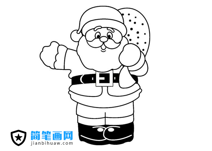 圣誕老人送禮物的簡(jiǎn)筆畫圖片