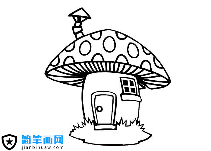 幼兒簡筆畫蘑菇房子圖片