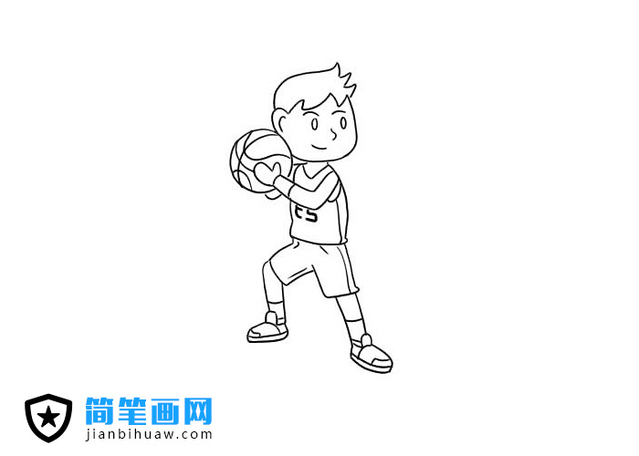 打籃球的男孩簡(jiǎn)筆畫圖片