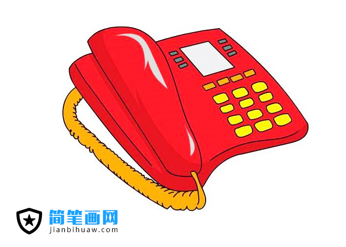 固定電話座機簡筆畫圖片