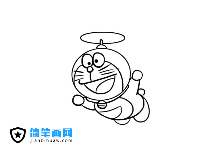 哆啦A夢(mèng)飛行的機(jī)器貓簡(jiǎn)筆畫(huà)圖片