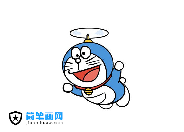 哆啦A夢(mèng)飛行的機(jī)器貓簡(jiǎn)筆畫(huà)圖片