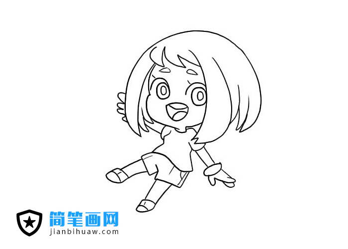 可愛的小女生簡筆畫圖片