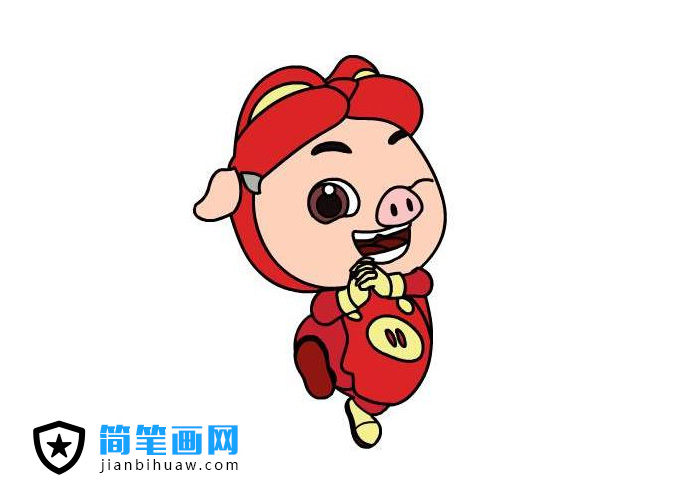 一只可愛(ài)的豬豬俠簡(jiǎn)筆畫圖片