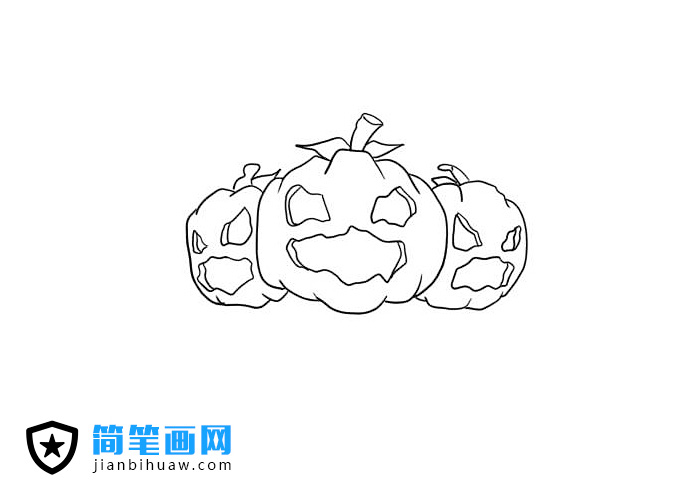 萬圣節(jié)恐怖南瓜怪簡筆畫圖片