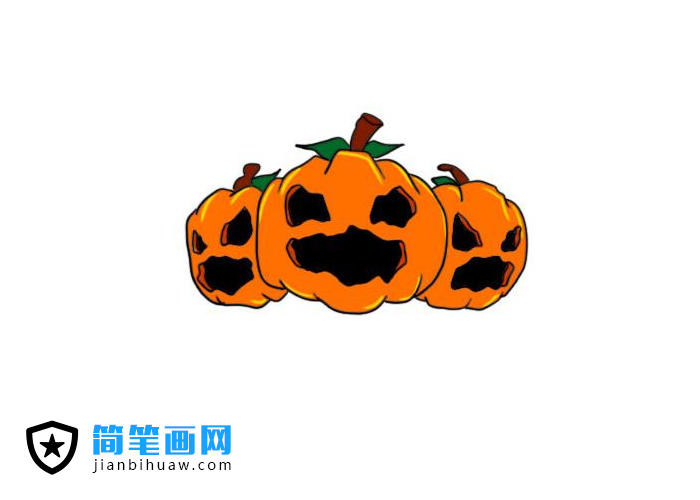 萬圣節(jié)恐怖南瓜怪簡筆畫圖片